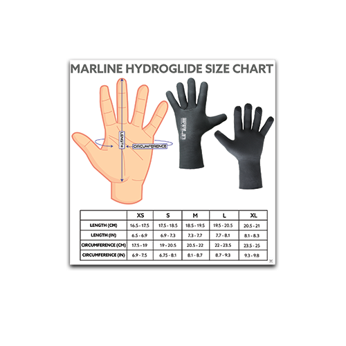 Marlin Swim Gloves Size Chart